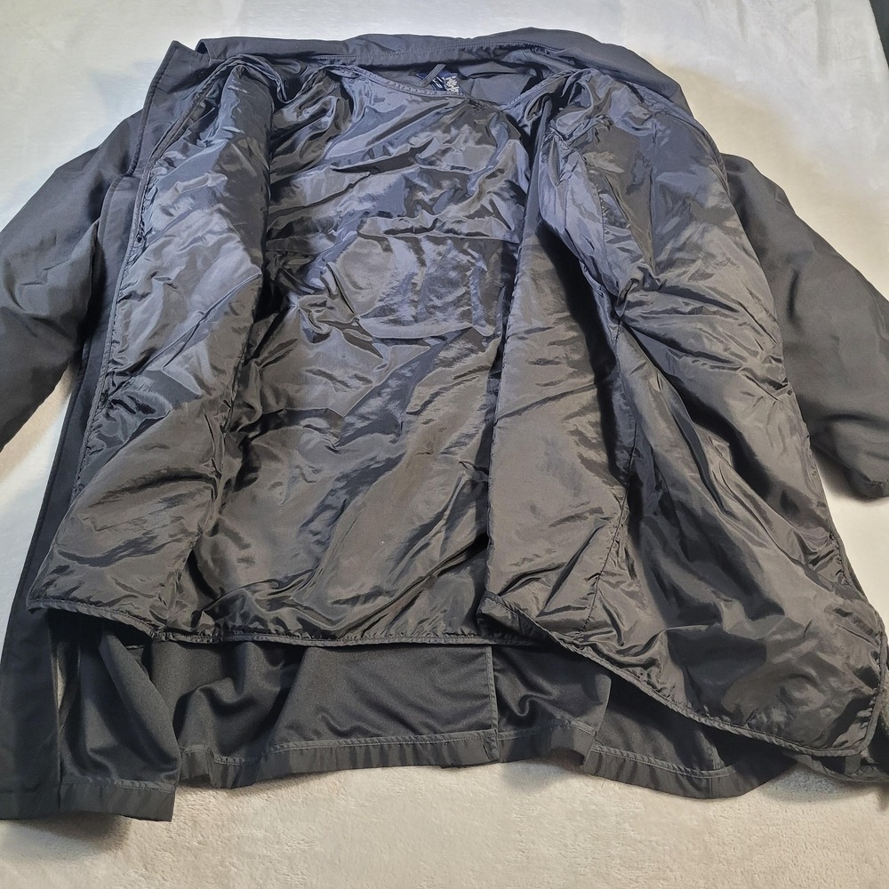 Vintage Gap Coat Mens XL Gray Insulated Button Front Raincoat Lined Trench - Picture 11 of 16